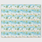 Summer Holidays Beach Palm Trees - Geschenkpapier (Flach)