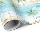 Summer Holidays Beach Palm Trees - Geschenkpapier (Rolleneckpunkt)