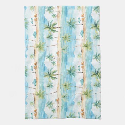 Summer Holidays Beach Palm Trees - Geschirrtuch (Vertikal)