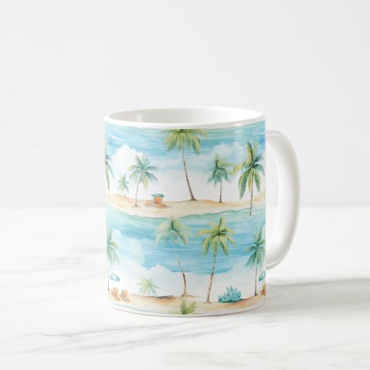 Summer Holidays Beach Palm Trees - Kaffeetasse (VorderseiteRechts)