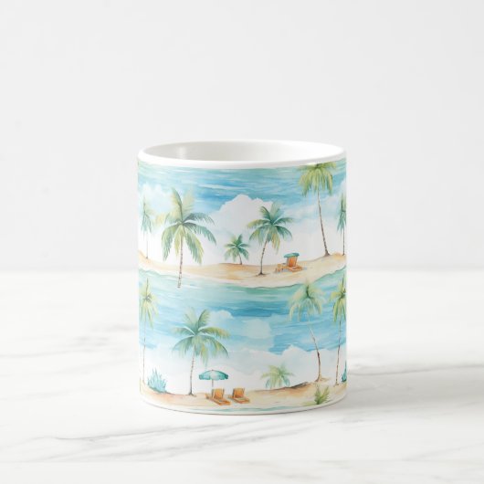 Summer Holidays Beach Palm Trees - Kaffeetasse (Mittel)