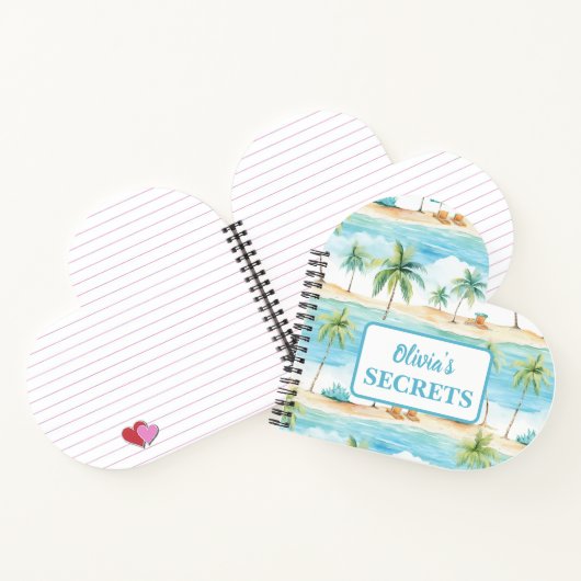 Summer Holidays Beach Palm Trees - maßgeschneidert Notizblock (Innenseite)