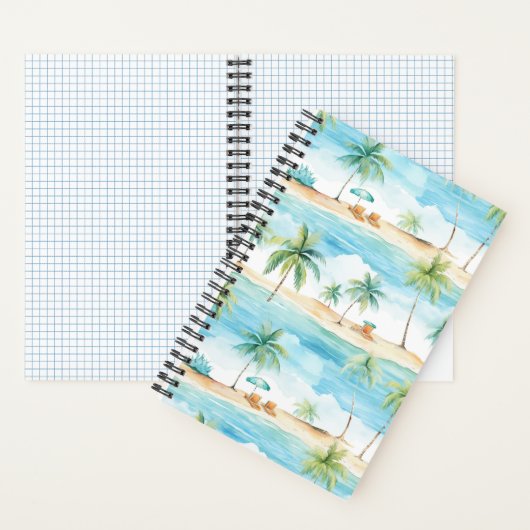 Summer Holidays Beach Palm Trees - Notizblock (Innen)