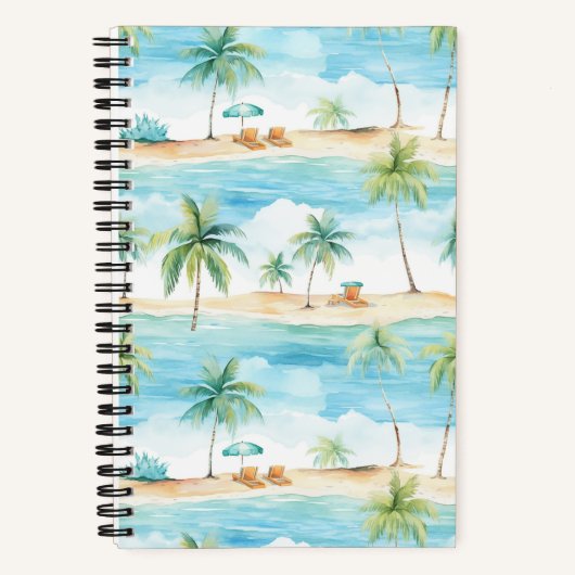 Summer Holidays Beach Palm Trees - Notizblock (Vorderseite)