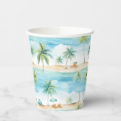 Summer Holidays Beach Palm Trees - Pappbecher (Links)
