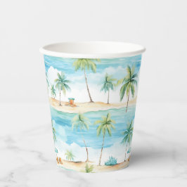 Summer Holidays Beach Palm Trees - Pappbecher