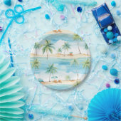 Summer Holidays Beach Palm Trees - Pappteller (Party)