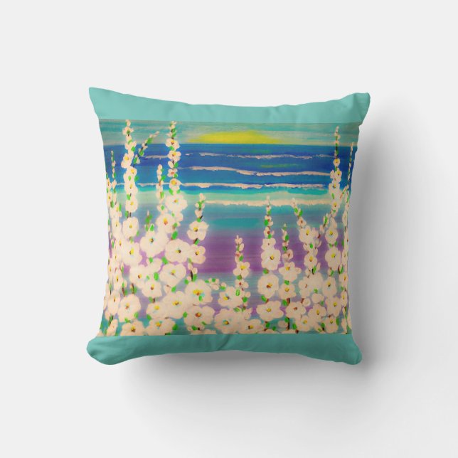 Summer Hollyhock Pillow Kissen (Vorderseite)