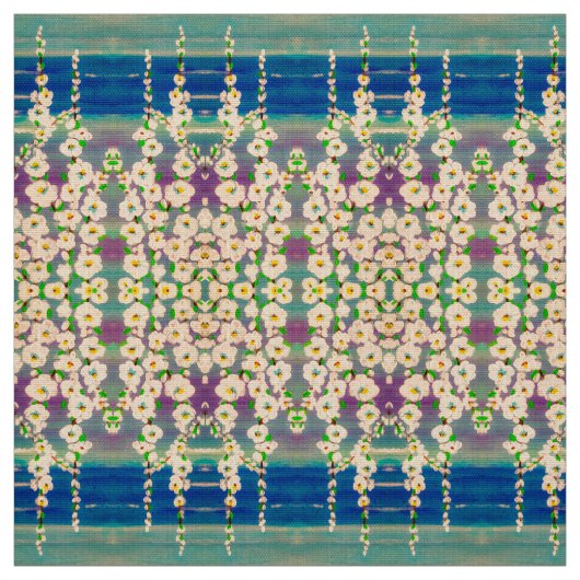 Summer Hollyhocks Fabric Stoff (Muster)