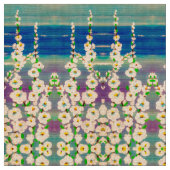 Summer Hollyhocks Fabric Stoff (Nahaufnahme)