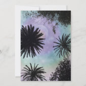Summer Holographic Gradient Palm Trees Design Einladung (Rückseite)