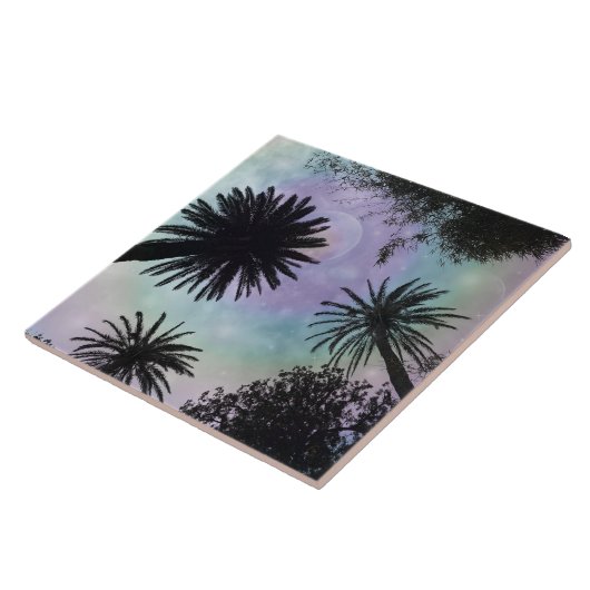 Summer Holographic Gradient Palm Trees Design Fliese (Seite)