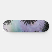 Summer Holographic Gradient Palm Trees Design Skateboard (Horizontal)