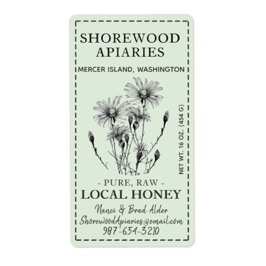 Summer Honey 2 x 3,75" Aster Dashed Border Sage (Vorne)