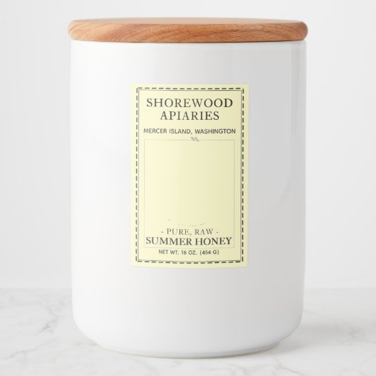 Summer Honey 2x3" Aster und Bienenstockschieber Lebensmitteletikett (Vorderseite)