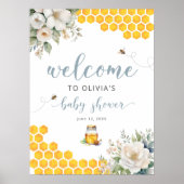 Summer Honey Bee Baby Dusche Willkommen Poster (Vorne)