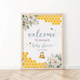 Summer Honey Bee Baby Dusche Willkommen Poster