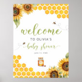 Summer Honey Bee Baby Dusche Willkommenspender Poster (Vorne)
