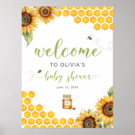 Summer Honey Bee Baby Dusche Willkommenspender Poster
