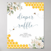 Summer Honey Bee Baby Dusche Windel Raffle Poster (Vorne)
