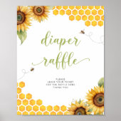 Summer Honey Bee Baby Dusche Windelwulst Raffle Po Poster (Vorne)