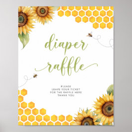 Summer Honey Bee Baby Dusche Windelwulst Raffle Po Poster