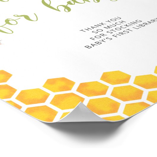 Summer Honey Bee Baby Shower Books for Baby Poster (Ecke)