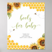 Summer Honey Bee Baby Shower Books for Baby Poster (Vorne)
