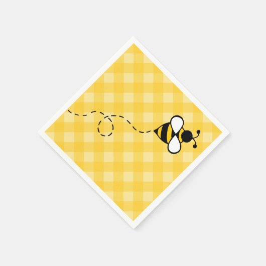 Summer Honey Bee Party Picnic Napkins Serviette (Ecke)
