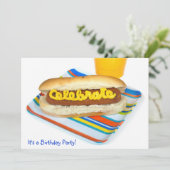 Summer Hot Dog Geburtstagsparty Einladung (Stehend Vorderseite)