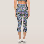 Summer Hydrangea Garden Capri Leggings (Rückseite)