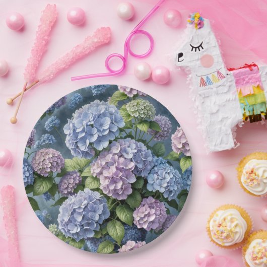 Summer Hydrangea Garden Pappteller (Party)