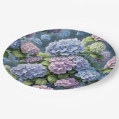 Summer Hydrangea Garden Pappteller (Schrägansicht)