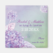 Summer Hydrangeas Hochzeit retten das Datum Magnet (Vorne)