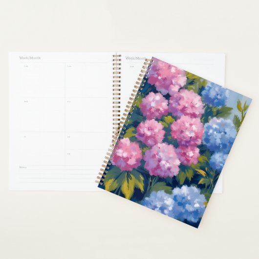 Summer Hydrangeas | Pink & Blue Coastal Flowers Planer (Anzeige)