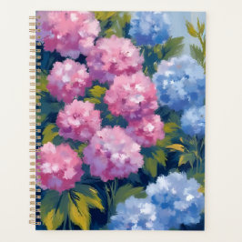 Summer Hydrangeas | Pink & Blue Coastal Flowers Planer
