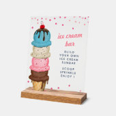 Summer Ice Cream Bar Modernes Brautparty Acrylschild (Winkel)