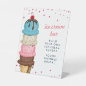 Summer Ice Cream Bar Modernes Brautparty Sockelschild (Vorderseite)