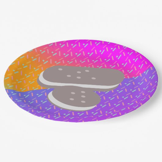 Summer Ice Cream Neon Sprinkles Party Muster Pappteller (Schrägansicht)