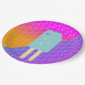 Summer Ice Cream Neon Sprinkles Party Muster Pappteller (Schrägansicht)
