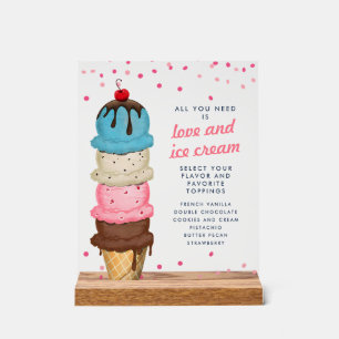 Summer Ice Cream Station Modernes Brautparty Acrylschild