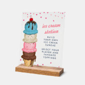 Summer Ice Cream Station Modernes Brautparty Acrylschild (Winkel)