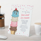 Summer Ice Cream Station Modernes Brautparty Sockelschild (In SItu)