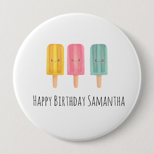Summer Ice Cream Sticks Button (Vorderseite)