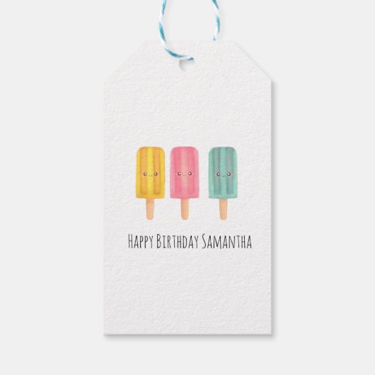 Summer Ice Cream Sticks Geschenkanhänger (Rückseite)