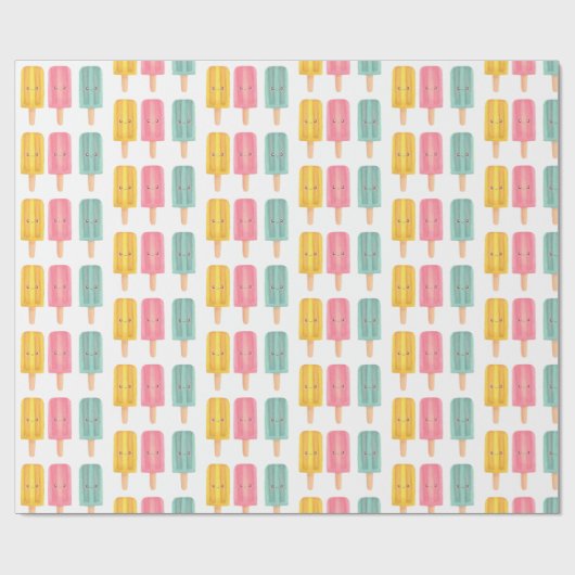 Summer Ice Cream Sticks Geschenkpapier (Flach)