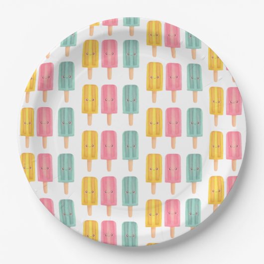 Summer Ice Cream Sticks Pappteller (Vorderseite)