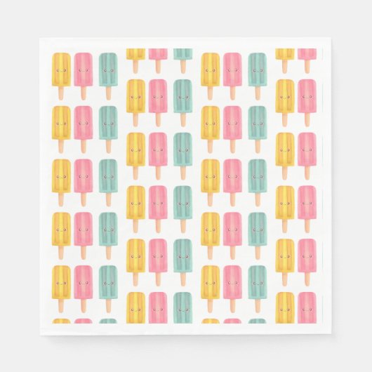 Summer Ice Cream Sticks Serviette (Vorderseite)
