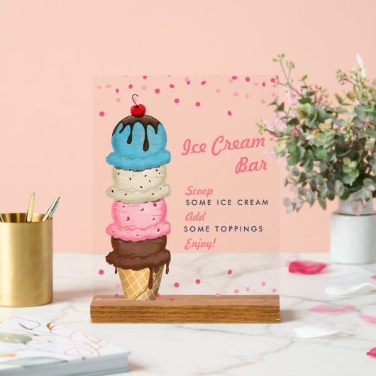 Summer Ice Creme Bar Acrylschild (Hochzeit)
