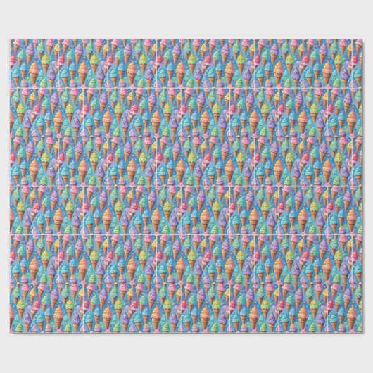 Summer Ice Creme Cone Collection Geschenkpapier (Flach)